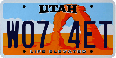 UT license plate W074ET