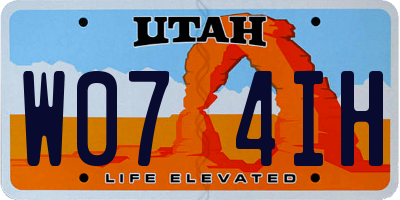 UT license plate W074IH