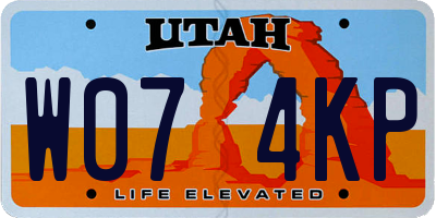 UT license plate W074KP