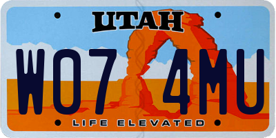 UT license plate W074MU
