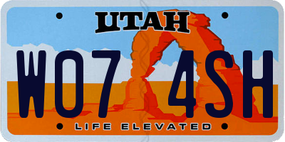 UT license plate W074SH