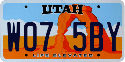 UT license plate W075BY