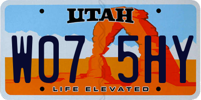 UT license plate W075HY