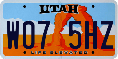 UT license plate W075HZ