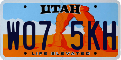 UT license plate W075KH