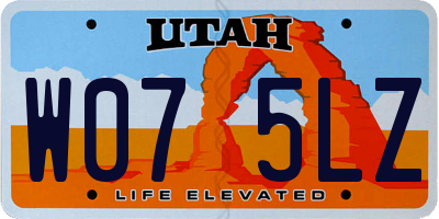 UT license plate W075LZ