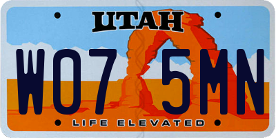 UT license plate W075MN