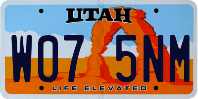 UT license plate W075NM
