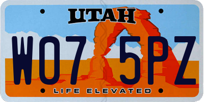 UT license plate W075PZ