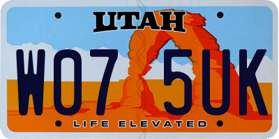 UT license plate W075UK