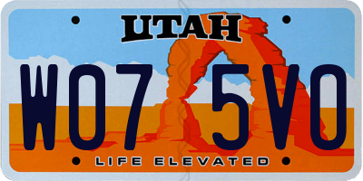 UT license plate W075VO
