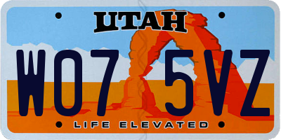 UT license plate W075VZ