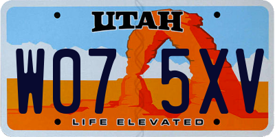 UT license plate W075XV