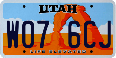 UT license plate W076CJ