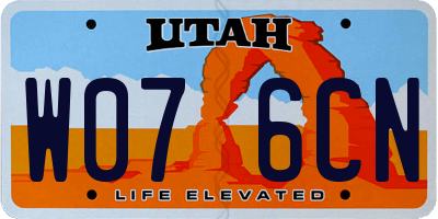 UT license plate W076CN