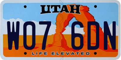 UT license plate W076DN