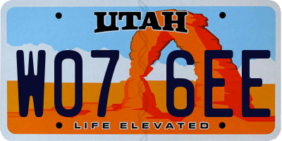 UT license plate W076EE