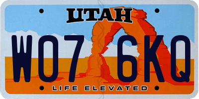 UT license plate W076KQ