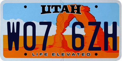 UT license plate W076ZH