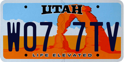UT license plate W077TV