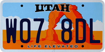 UT license plate W078DL