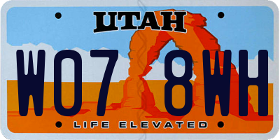 UT license plate W078WH