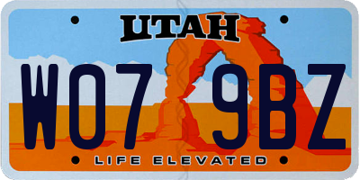 UT license plate W079BZ