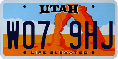 UT license plate W079HJ