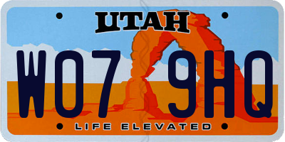 UT license plate W079HQ