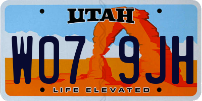 UT license plate W079JH