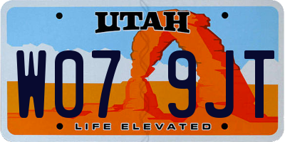 UT license plate W079JT