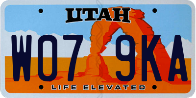 UT license plate W079KA