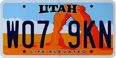 UT license plate W079KN