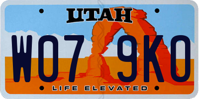 UT license plate W079KO