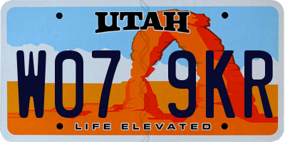 UT license plate W079KR