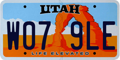 UT license plate W079LE