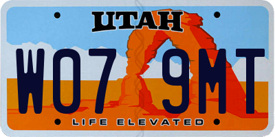 UT license plate W079MT