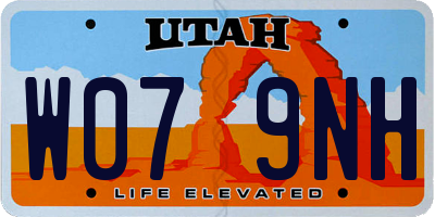 UT license plate W079NH
