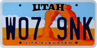 UT license plate W079NK