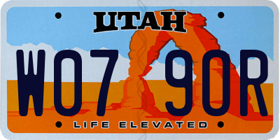 UT license plate W079OR