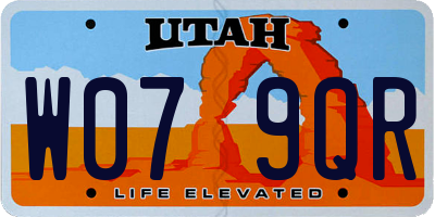 UT license plate W079QR