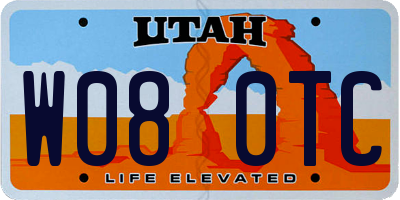 UT license plate W080TC
