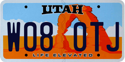 UT license plate W080TJ