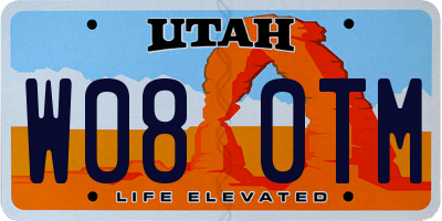 UT license plate W080TM