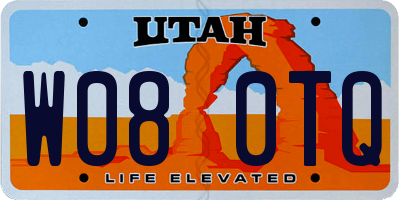 UT license plate W080TQ