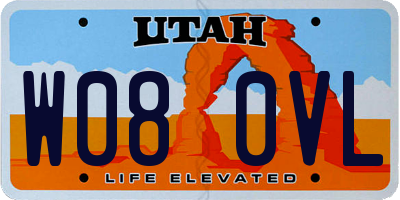 UT license plate W080VL