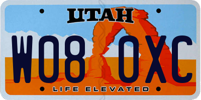 UT license plate W080XC