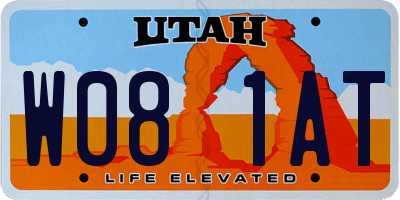 UT license plate W081AT