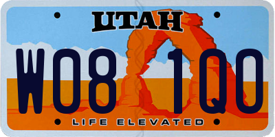 UT license plate W081QO