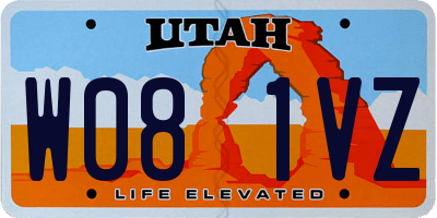 UT license plate W081VZ
